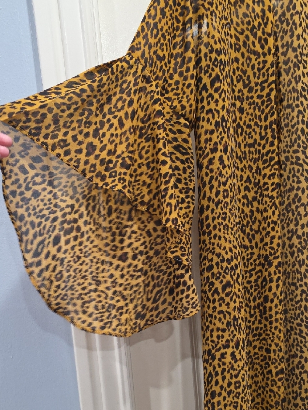 Umgee Leopard Print Long Cardigan Duster - Picture 2 of 7